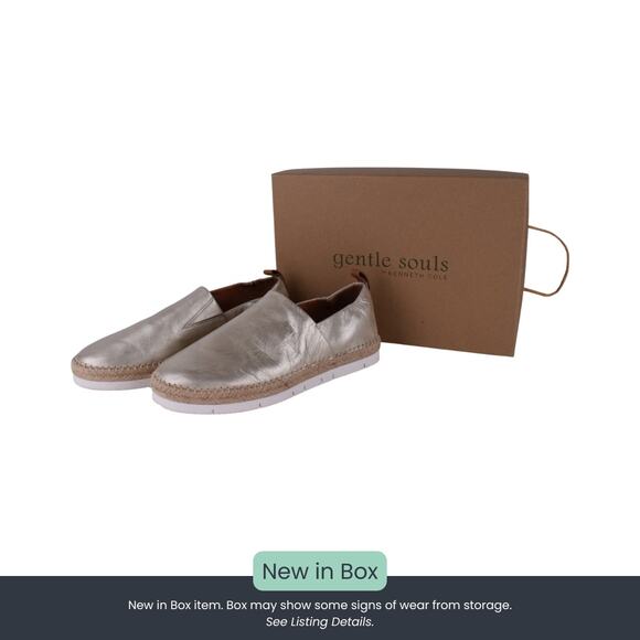 Gentle Souls by Kenneth Cole Metallic Leather Sporty Slip-Ons – Women’s 7.5 - Picture 1 of 8